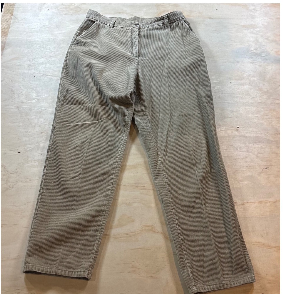 Woolrich Womens Corduroy Pants Khaki Size 14 Classic Comfort Casual